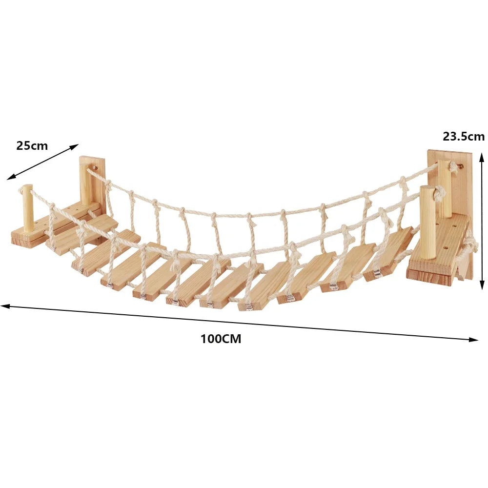 Cat Climbing Shelves Wall Mounted Cat Tree with Sisal Scratching Post Jumping Platform Ladder Cats Supplies Indoor Pet Furniture
