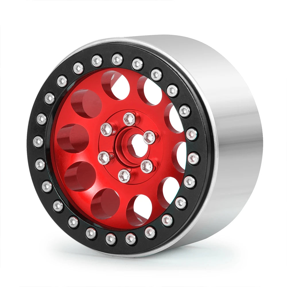 YEAHRUN 2/4pcs Metal Beadlock 2.2 inch Wheel Rims Hubs for Axial Wraith 90048 RR10 TRX-4 1/10 RC Crawler Car Upgrade Parts