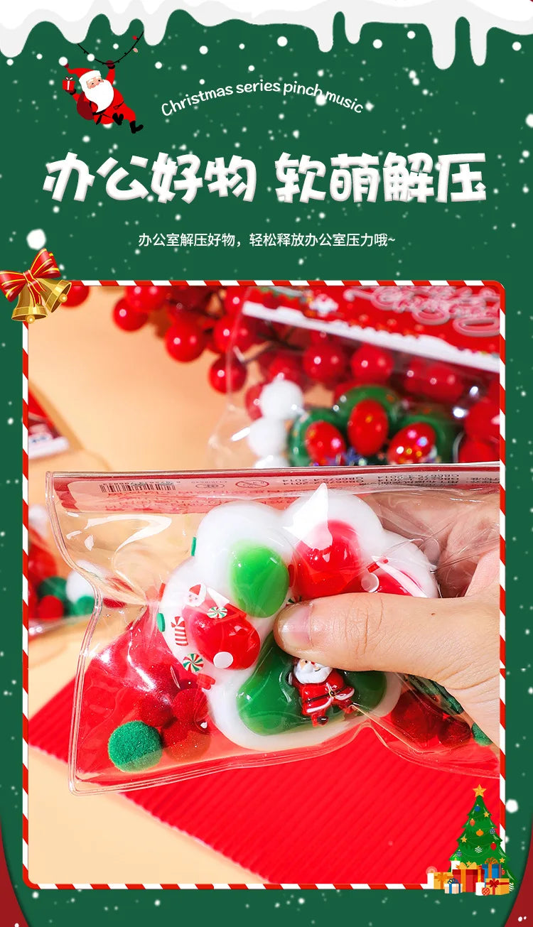 Christmas Cute Cat Paw Mochi Squishy Fidget Toys Plush Sensory Silicone Slow Rebound Pinch Decompression Toy Stress Release Toys