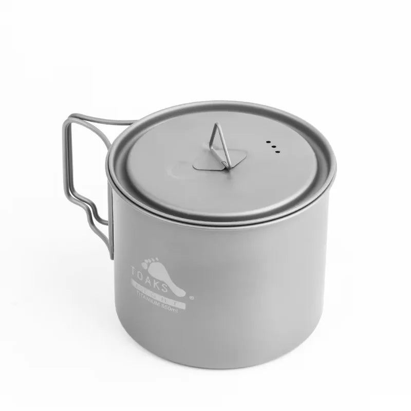 TOAKS Titanium 550ml Pot POT-550-L Ultralight Version Cup 0.3mm, Outdoor Camping Mug with Lid and Foldable Handle 550ml 72g