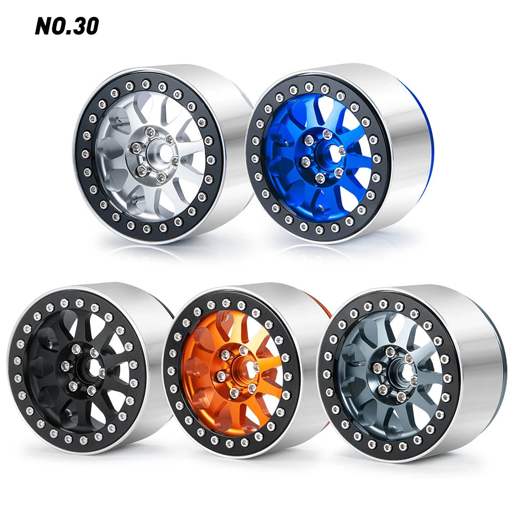 YEAHRUN 2/4pcs Metal Beadlock 2.2 inch Wheel Rims Hubs for Axial Wraith 90048 RR10 TRX-4 1/10 RC Crawler Car Upgrade Parts