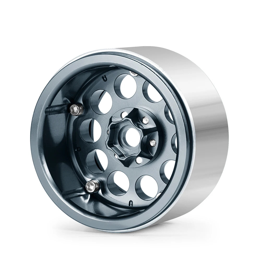 YEAHRUN 2/4pcs Metal Beadlock 2.2 inch Wheel Rims Hubs for Axial Wraith 90048 RR10 TRX-4 1/10 RC Crawler Car Upgrade Parts