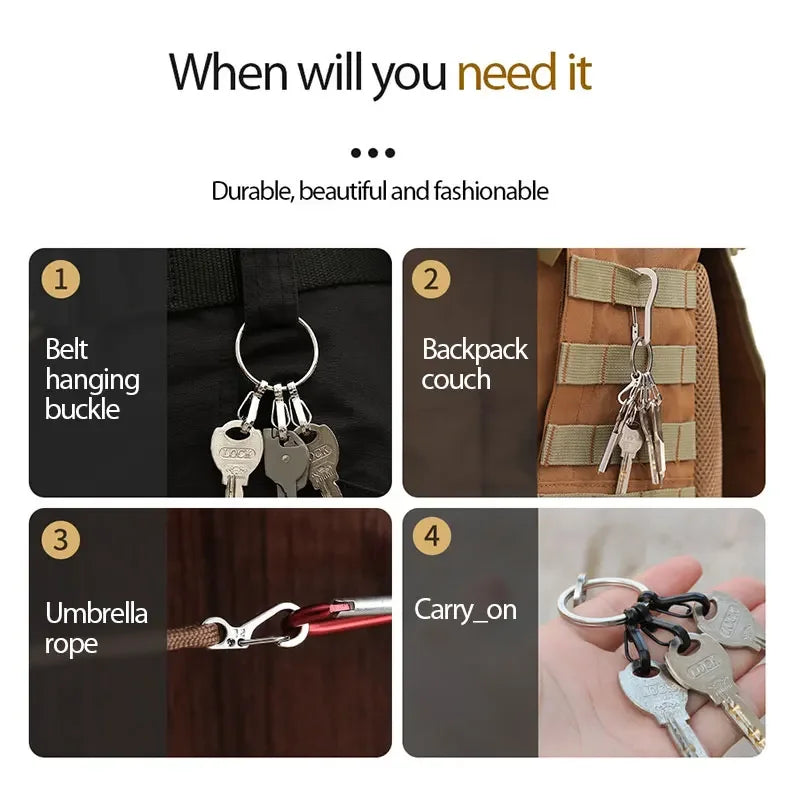 EDC SF Gear Mini Spring Hang Mountain Climb Paracord Quickdraw Carabiner Tactical Keyring Survive Camp Clasp Hook Backpack Hike