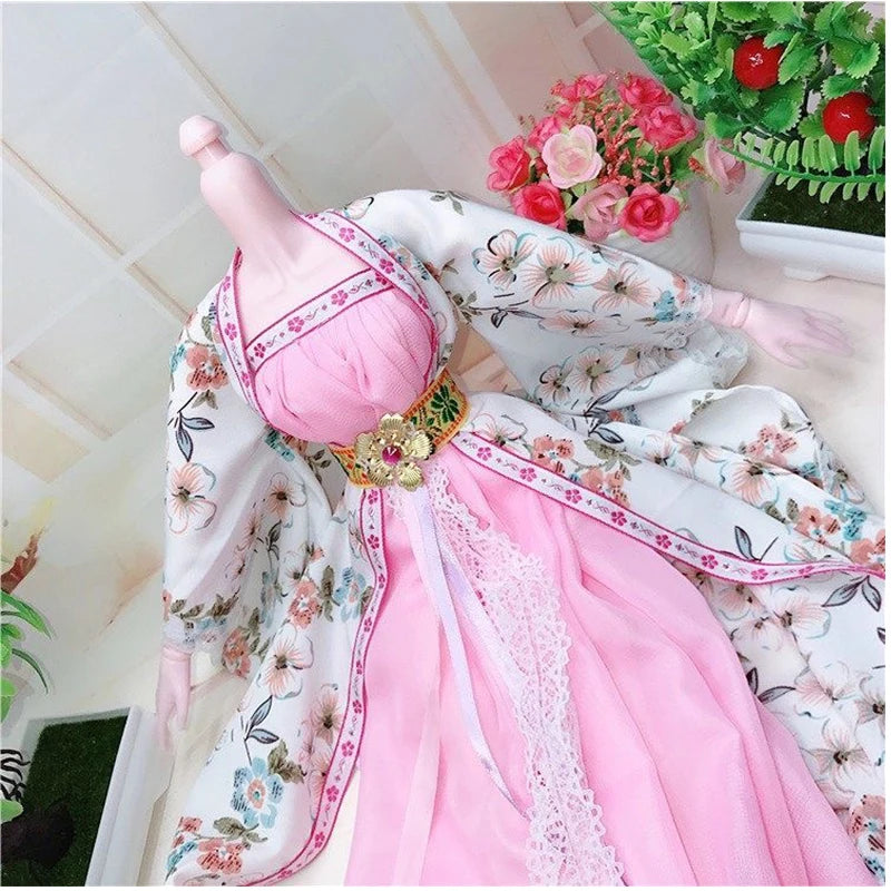 1/3 BJD Dolls Hanfu Clothes Chinese Traditional Costume for 60cm Princess Doll Long Skirt Fairy Dress Accessories Toys Gift Toys
