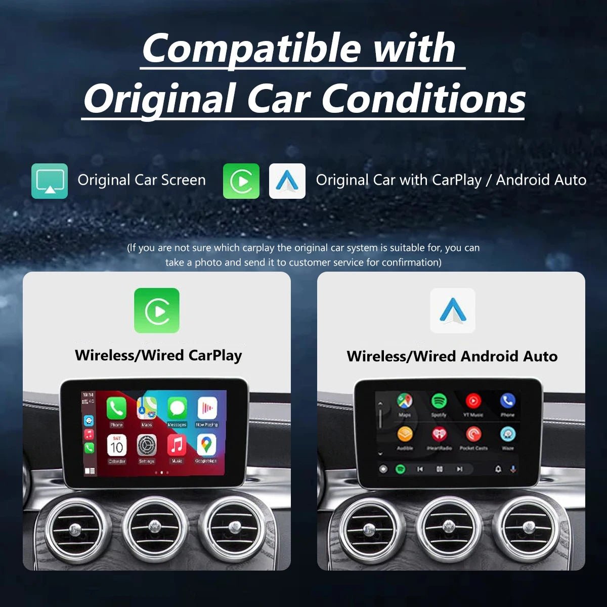 Wireless CarPlay for Mercedes Benz 5.0 A CLA GLA W176 C-Class W205 GLC 2015-2018 with Android Auto Mirror Link AirPlay Car Play