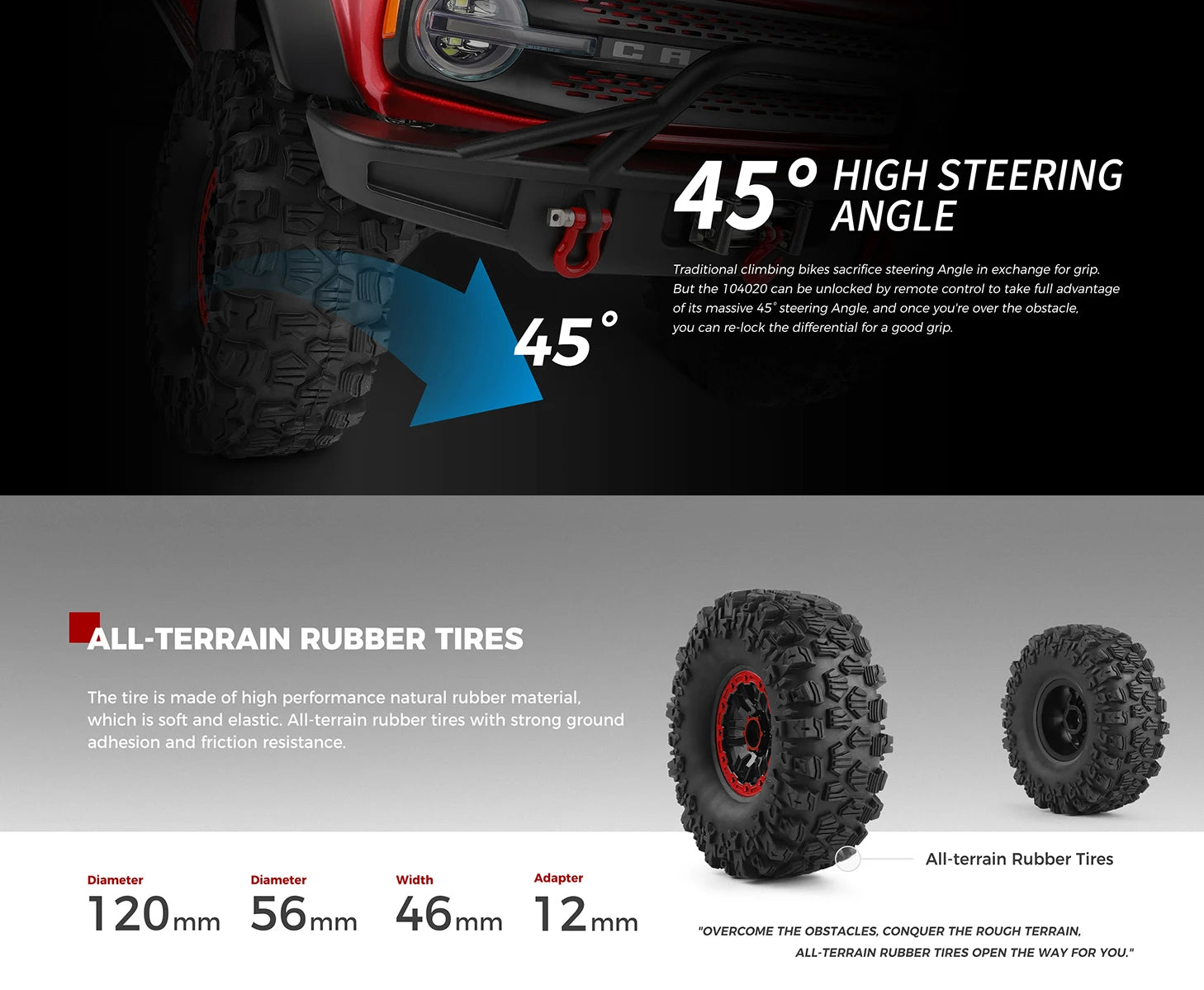 WLtoys 104020 1/10 Professional RC Car Off Road 4x4 2.4G 4WD Remote Control Cars 45 Minutes Working Time Climbing Car Adult Toy