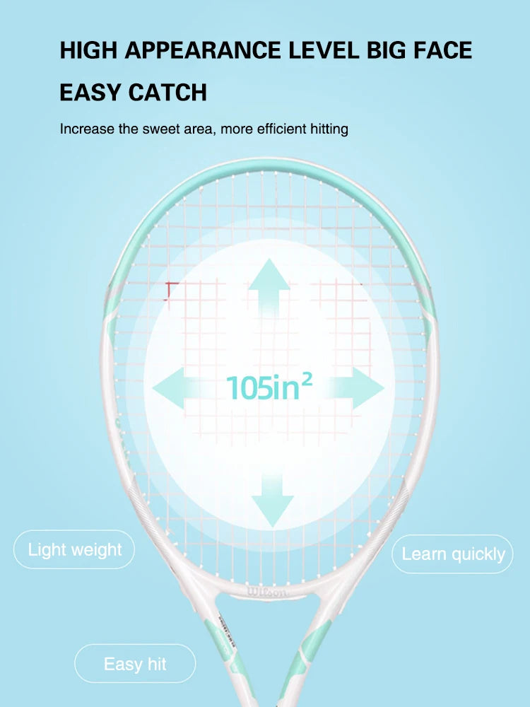 Wilson Tennis Rackets Professional Adults Beginner Carbon Alloy Rackets with Line Self-Practice Beginner Elastic Tennis Racket
