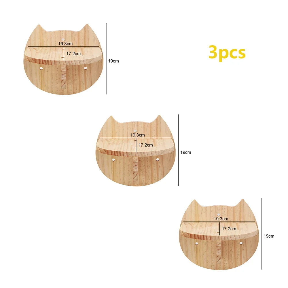 Cat Climbing Shelves Wall Mounted Cat Tree with Sisal Scratching Post Jumping Platform Ladder Cats Supplies Indoor Pet Furniture
