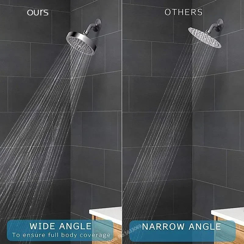 Round High Pressure Shower Head Angle Bathroom Adjustable Shower Head Luxury Chrome Bathroom Rain Shower Head Black/silver