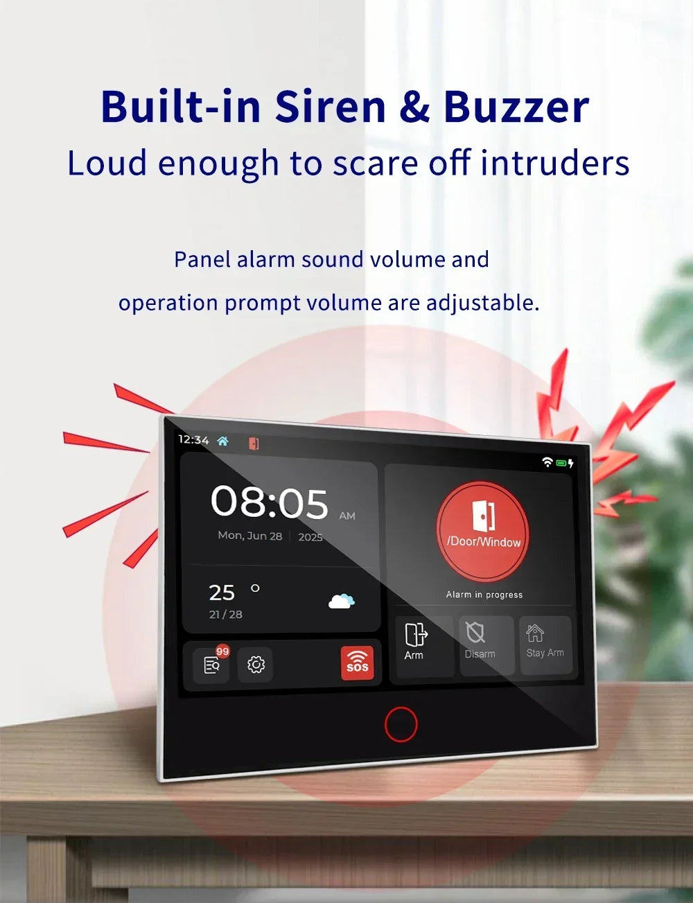 WiFi 4G Smart Home Alarm System Wireless Security with Door Motion Sensor for Burglar Protection Smart Life Tuya App Control