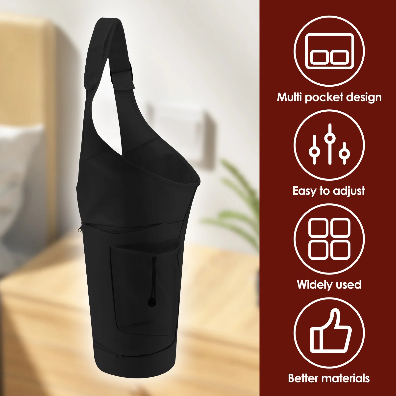 Yoga Mat Bag Large Opening Yoga Bag with Adjustable Shoulder Strap and Multiple Pocket Functional Fitness Mat Carrier for Women