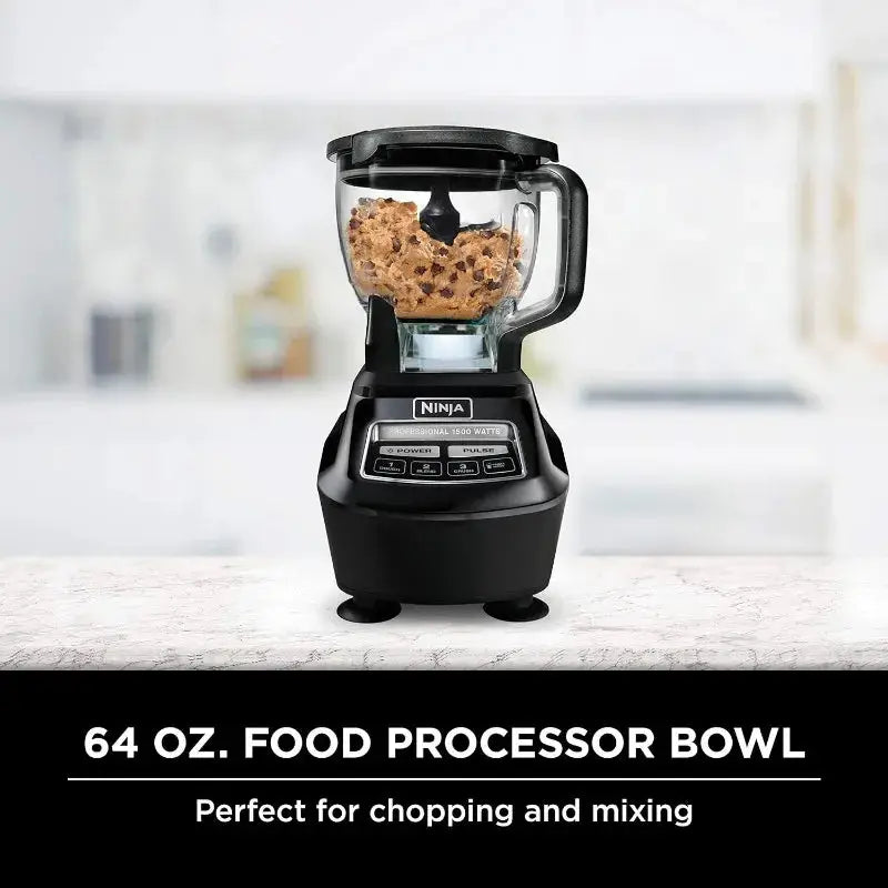 Ninja BL770 Mega Kitchen System, 1500W, 4 Functions for Smoothies, Processing, Dough,Drinks & More, with 72-oz.* Blender Pitcher