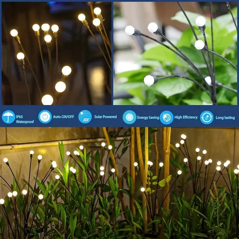 1/2 pc 6/8/10 LED Warm White/Colourful Lights Solar Lawn Lamp Garden Lamp Firefly Ground Plug Lamp Decoration Festival Lamp