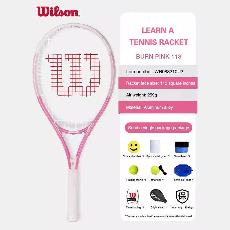 Wilson Tennis Rackets Professional Adults Beginner Carbon Alloy Rackets with Line Self-Practice Beginner Elastic Tennis Racket