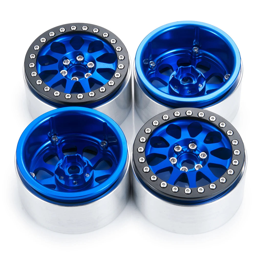 YEAHRUN 2/4pcs Metal Beadlock 2.2 inch Wheel Rims Hubs for Axial Wraith 90048 RR10 TRX-4 1/10 RC Crawler Car Upgrade Parts