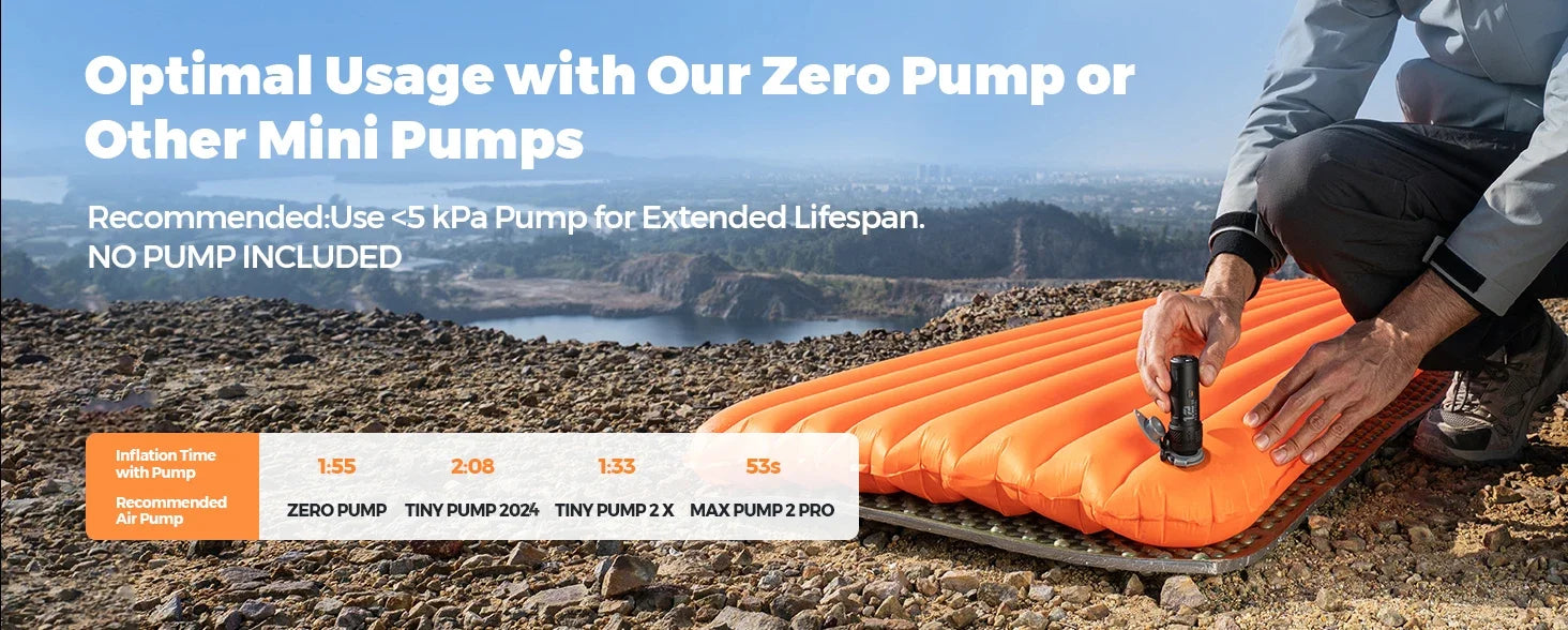 FLEXTAILGEAR ZERO MATTRESS MUMMY - Insulated Sleeping Pad with 6.0 / 5.6 R-Value, Ultralight Inflatable Camping Mat