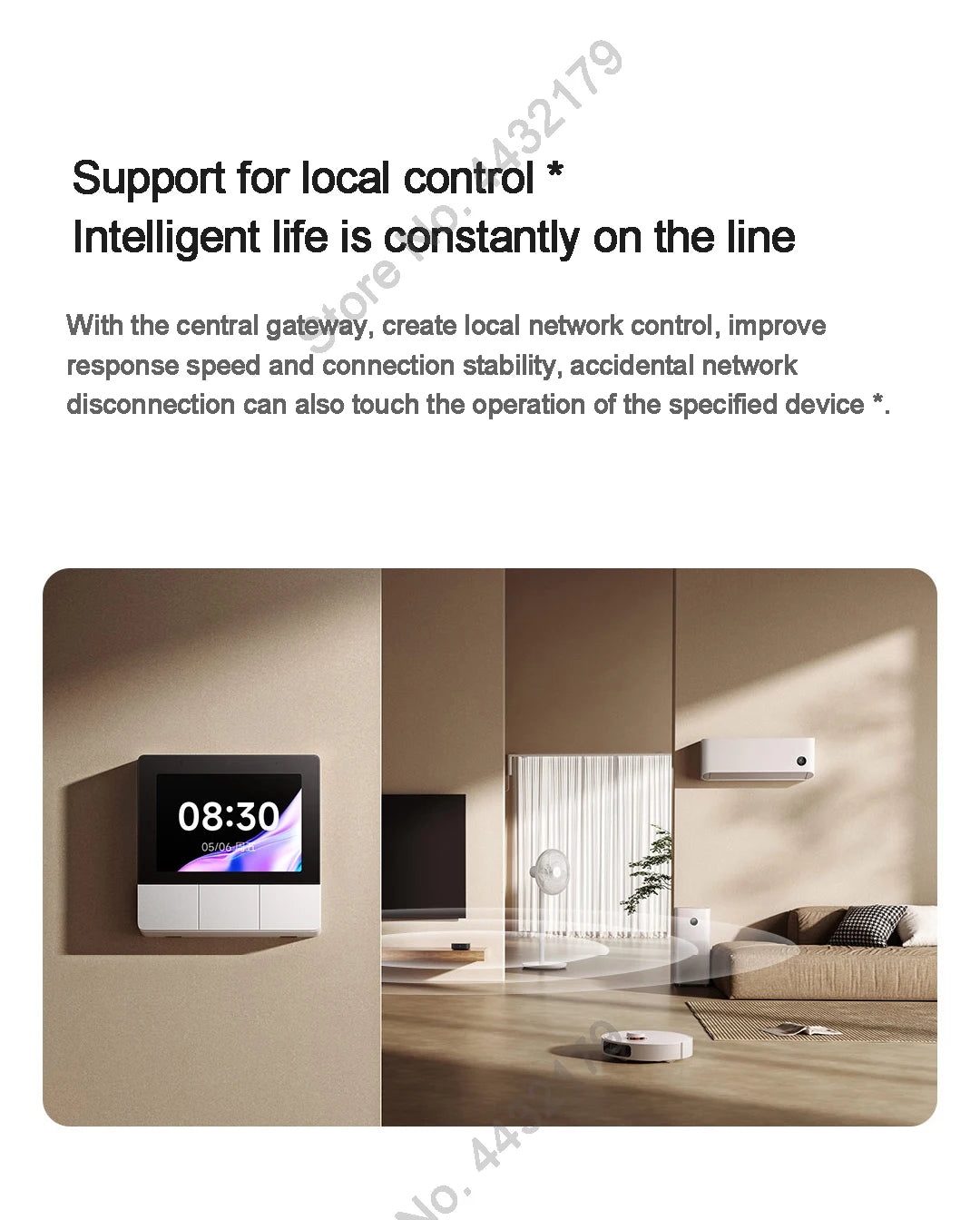Xiaomi Smart Home Panel 3.23" Touch Screen Switch Central Control Screen Built in Bluetooth Mesh Gateway Works with Mihome App