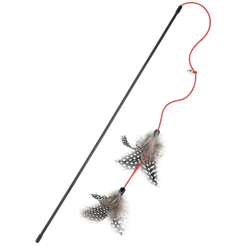 Cat Toy Feather Cats Sticks Cat Toys Interactive Double Feather Toys Cats Teasing Kitten Teaser Stick with Bell Toy Pet Products