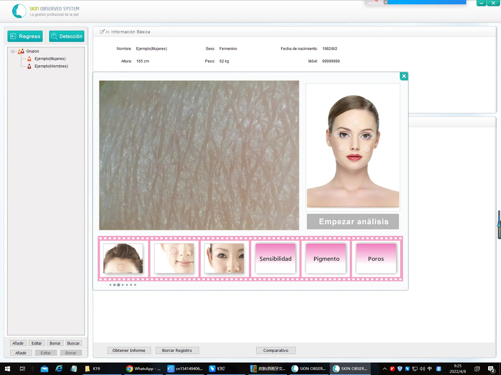 Portable High Definition Pixel Aesthetic Skin Analyzer