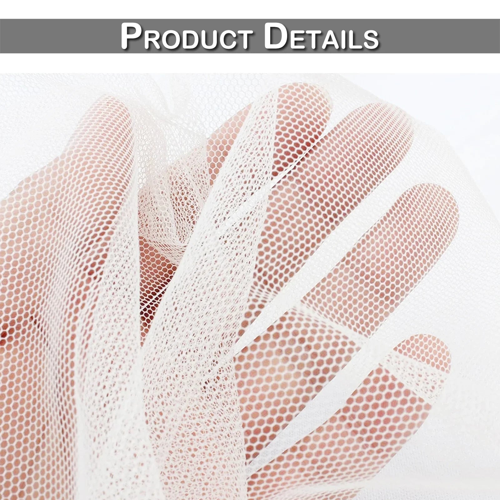 Patio Garden Mosquito Net Adjustable Porch Screen Mesh Outdoor Curtain Lightweight for Patio Gazebo Pool Hut Bug Netting