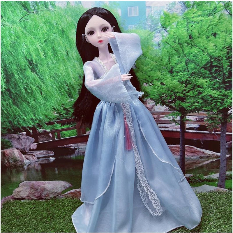 1/3 BJD Dolls Hanfu Clothes Chinese Traditional Costume for 60cm Princess Doll Long Skirt Fairy Dress Accessories Toys Gift Toys