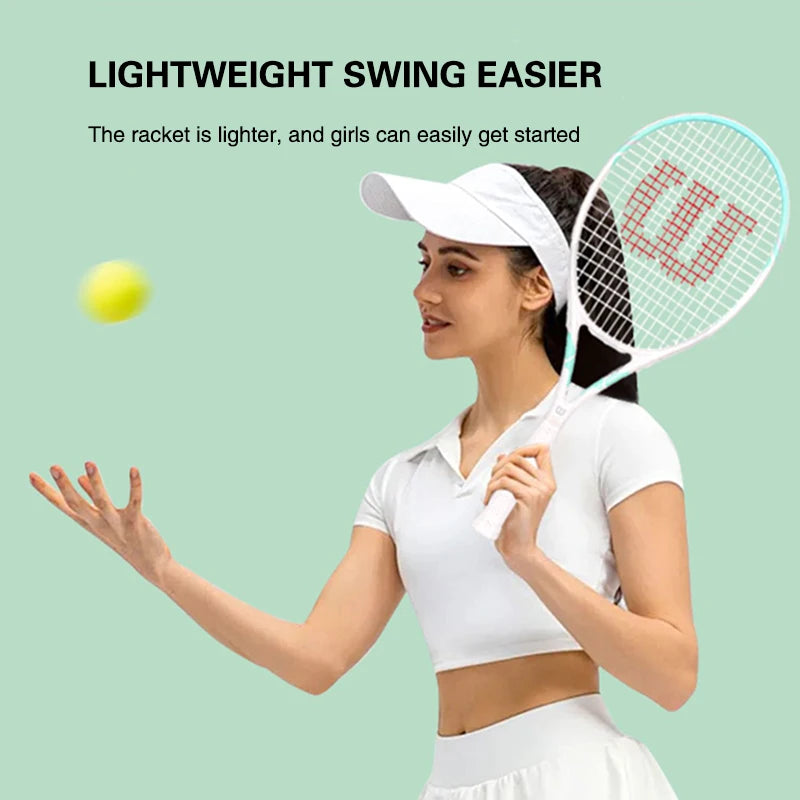 Wilson Tennis Rackets Professional Adults Beginner Carbon Alloy Rackets with Line Self-Practice Beginner Elastic Tennis Racket