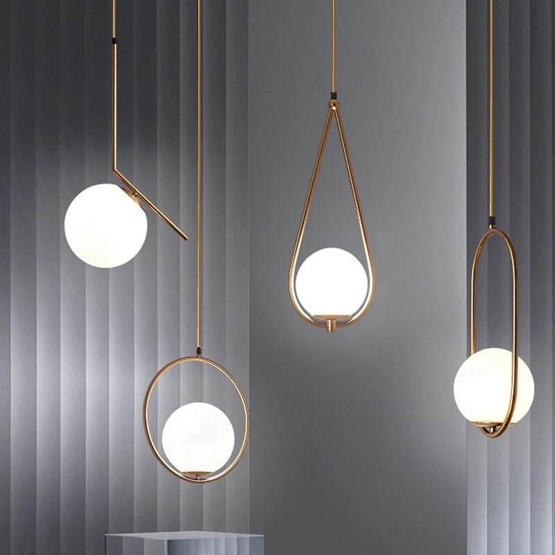 XCLuuHY Nordic Pendant Lights Milk White Ball Lamp Simple Personality Style Applicable To Restaurant Bar Dining Room Bedroom