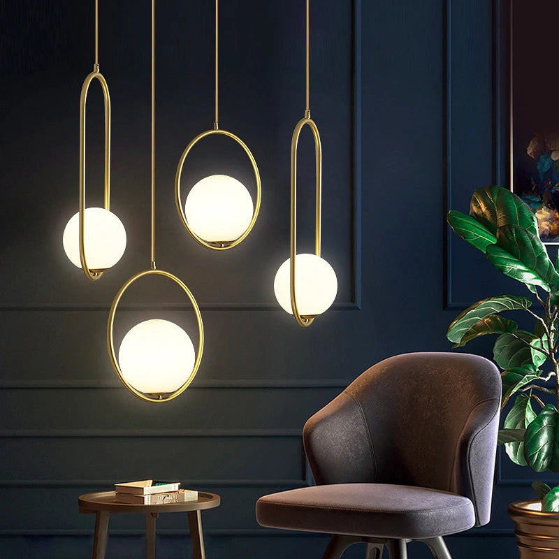 XCLuuHY Nordic Pendant Lights Milk White Ball Lamp Simple Personality Style Applicable To Restaurant Bar Dining Room Bedroom