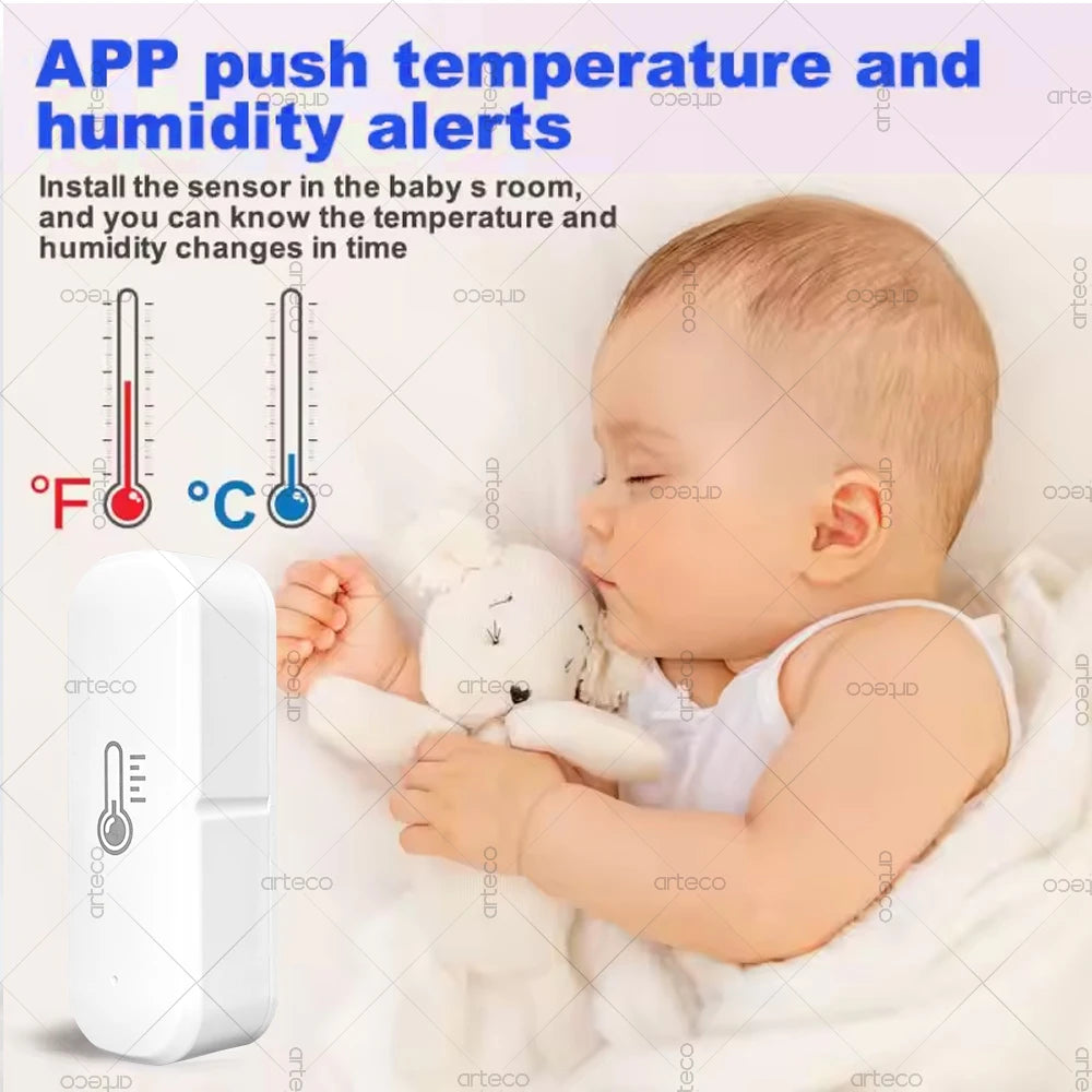 Zigbee Temperature And Humidity Sensor Indoor Thermometer APP Remote Monitor For Smart Home Automation Works With Home Assistant