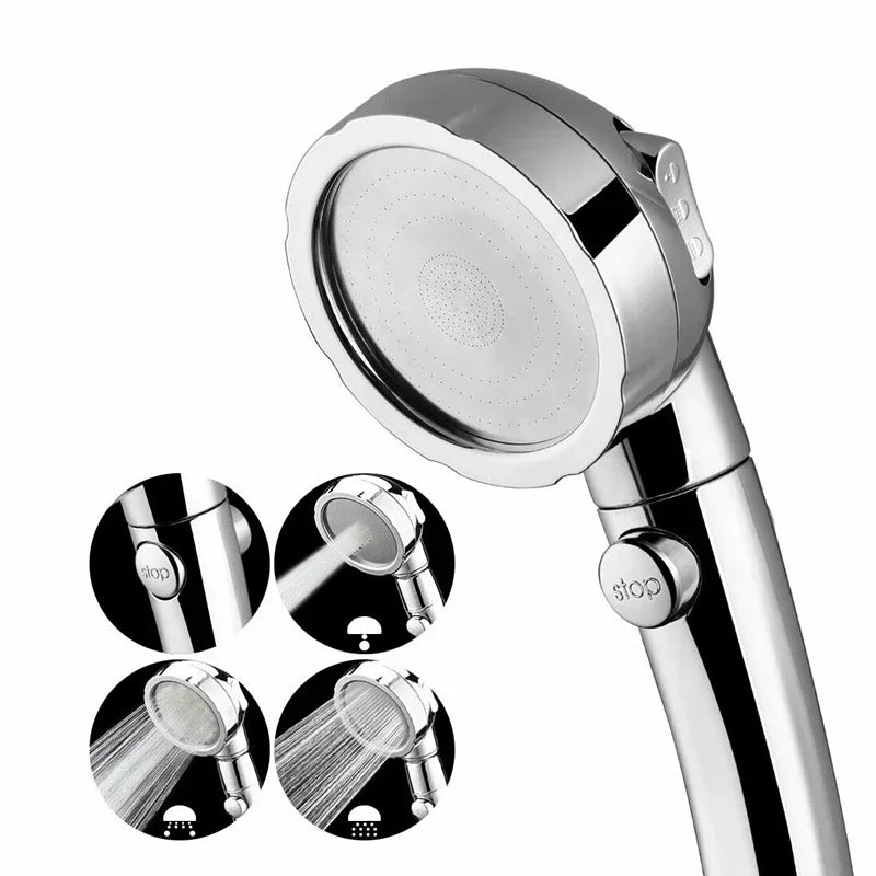 Shower Head Adjustable Water Saving Shower Head 3 Mode Water High Pressure Head With Stop Button