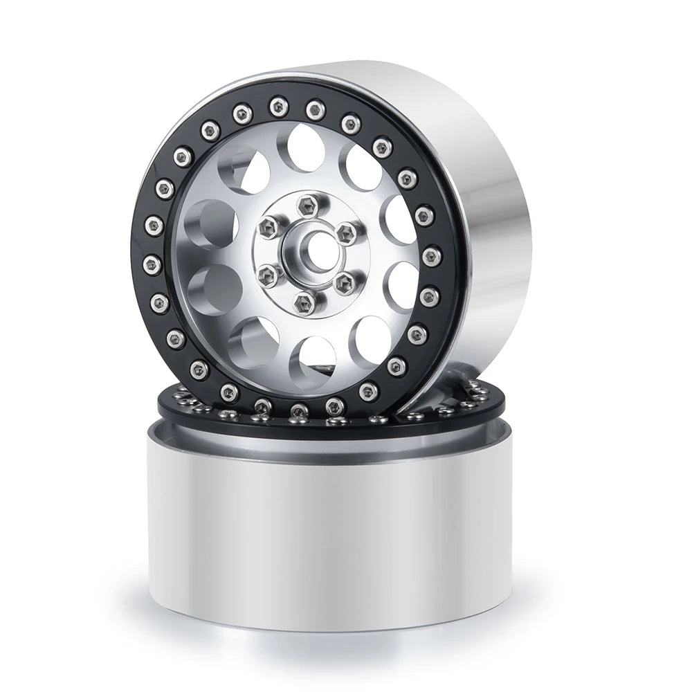 YEAHRUN 2/4pcs Metal Beadlock 2.2 inch Wheel Rims Hubs for Axial Wraith 90048 RR10 TRX-4 1/10 RC Crawler Car Upgrade Parts
