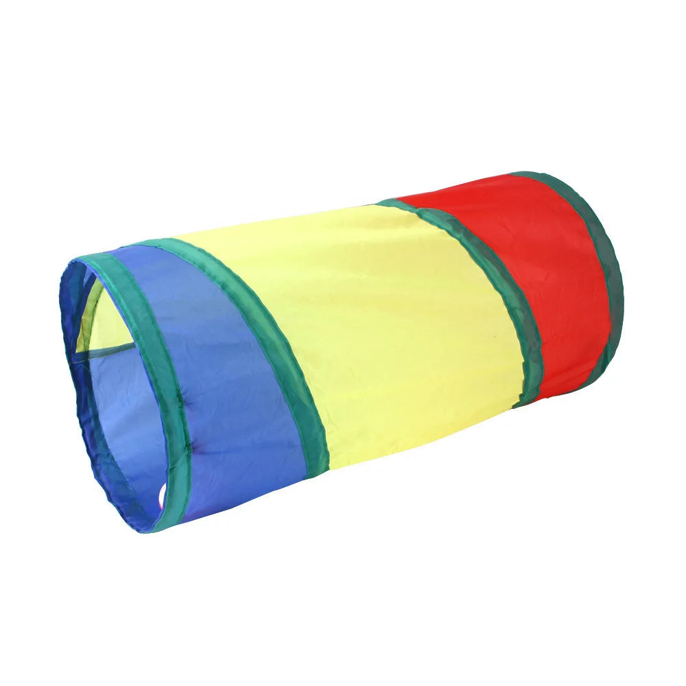 Foldable Rainbow Cat Tunnel Interactive Cat Toy Collapsible Play Tube for Kittens Durable Portable Pet Exercise Cubes