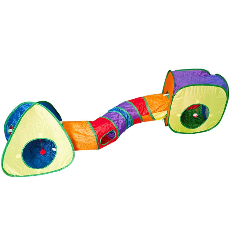 Foldable Rainbow Cat Tunnel Interactive Cat Toy Collapsible Play Tube for Kittens Durable Portable Pet Exercise Cubes