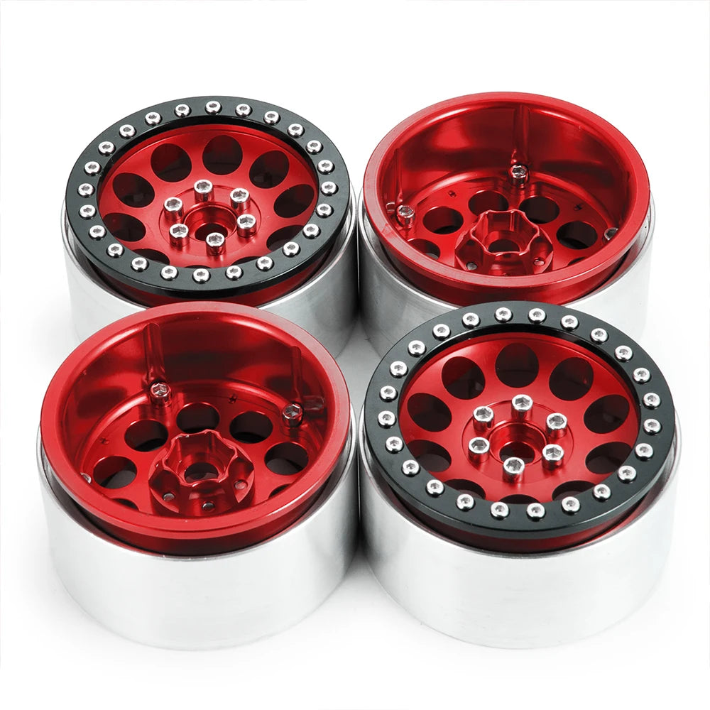 YEAHRUN 2/4pcs Metal Beadlock 2.2 inch Wheel Rims Hubs for Axial Wraith 90048 RR10 TRX-4 1/10 RC Crawler Car Upgrade Parts