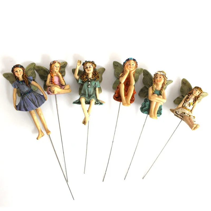 Fairy Garden - 6pcs Miniature Fairies Figurines Accessories for Outdoor Decor