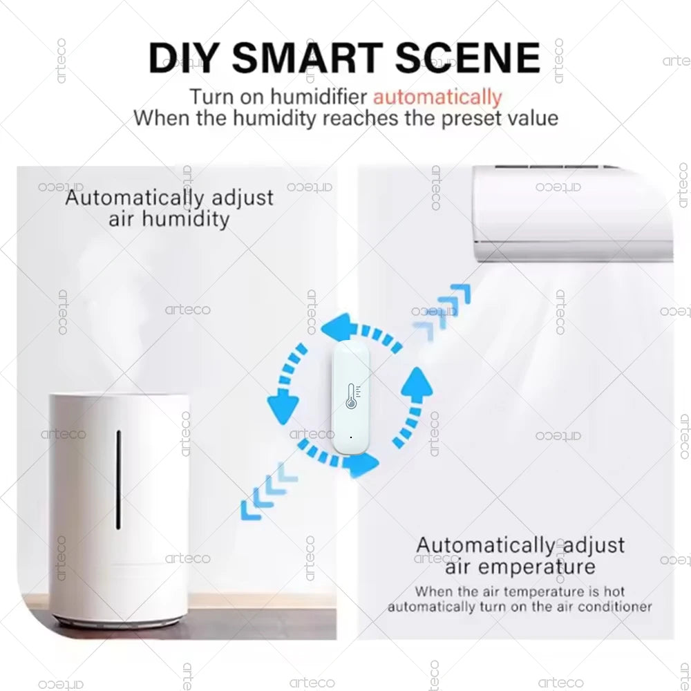 Zigbee Temperature And Humidity Sensor Indoor Thermometer APP Remote Monitor For Smart Home Automation Works With Home Assistant
