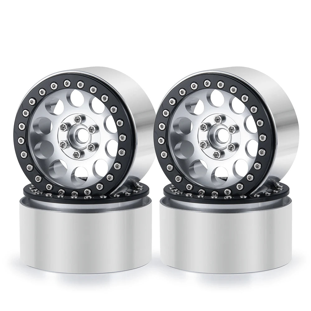 YEAHRUN 2/4pcs Metal Beadlock 2.2 inch Wheel Rims Hubs for Axial Wraith 90048 RR10 TRX-4 1/10 RC Crawler Car Upgrade Parts