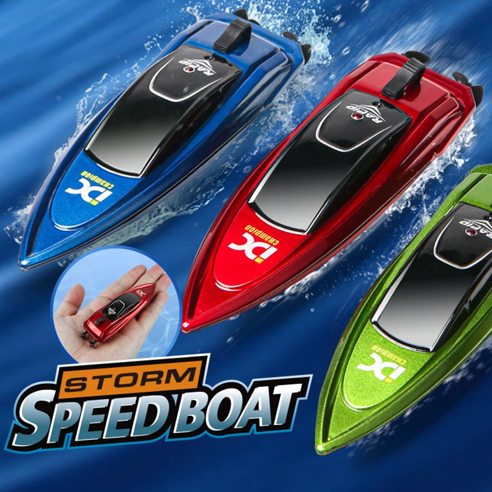 Waterproof 2.4GHz RC Boat High Speed Electric Ship Water Model with LED Lights Children Remote Control Ship Toy