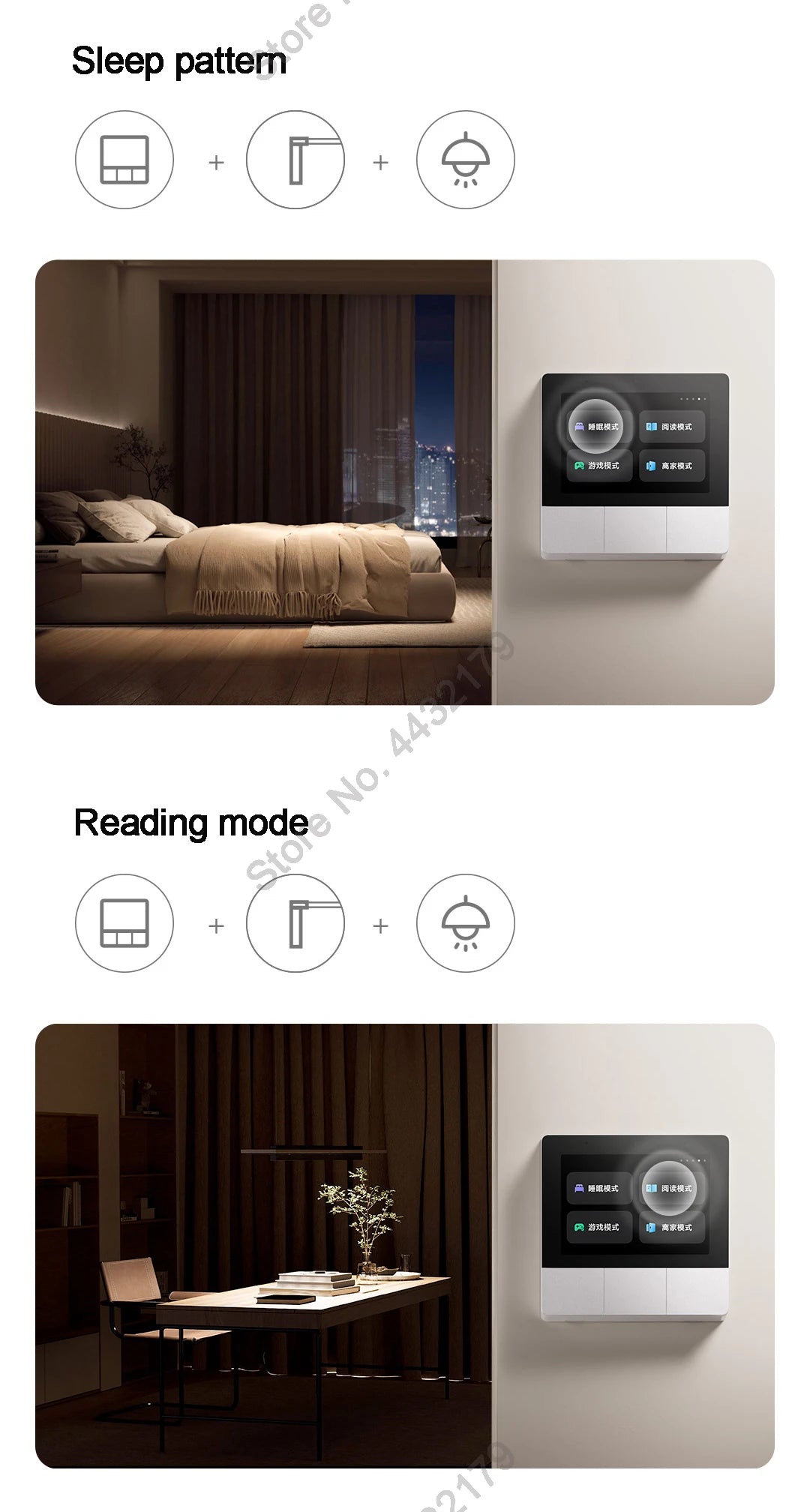 Xiaomi Smart Home Panel 3.23" Touch Screen Switch Central Control Screen Built in Bluetooth Mesh Gateway Works with Mihome App