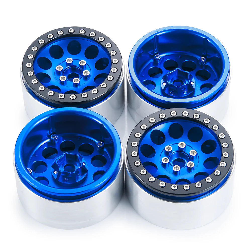 YEAHRUN 2/4pcs Metal Beadlock 2.2 inch Wheel Rims Hubs for Axial Wraith 90048 RR10 TRX-4 1/10 RC Crawler Car Upgrade Parts