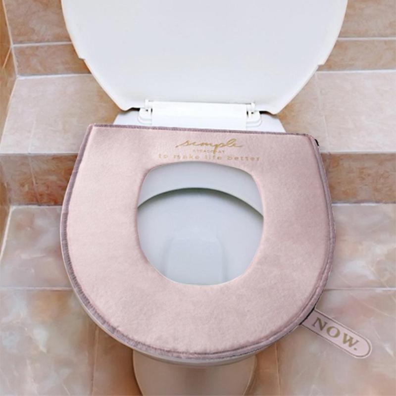 Thicken Washable Zipper Toilet Seats Cover Winter
