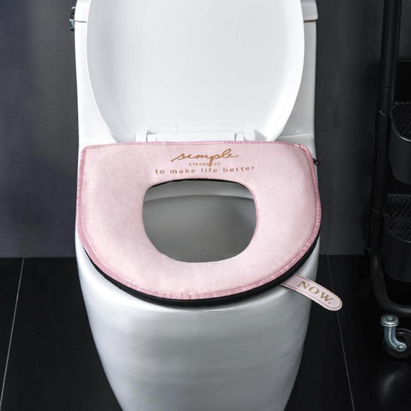 Thicken Washable Zipper Toilet Seats Cover Winter