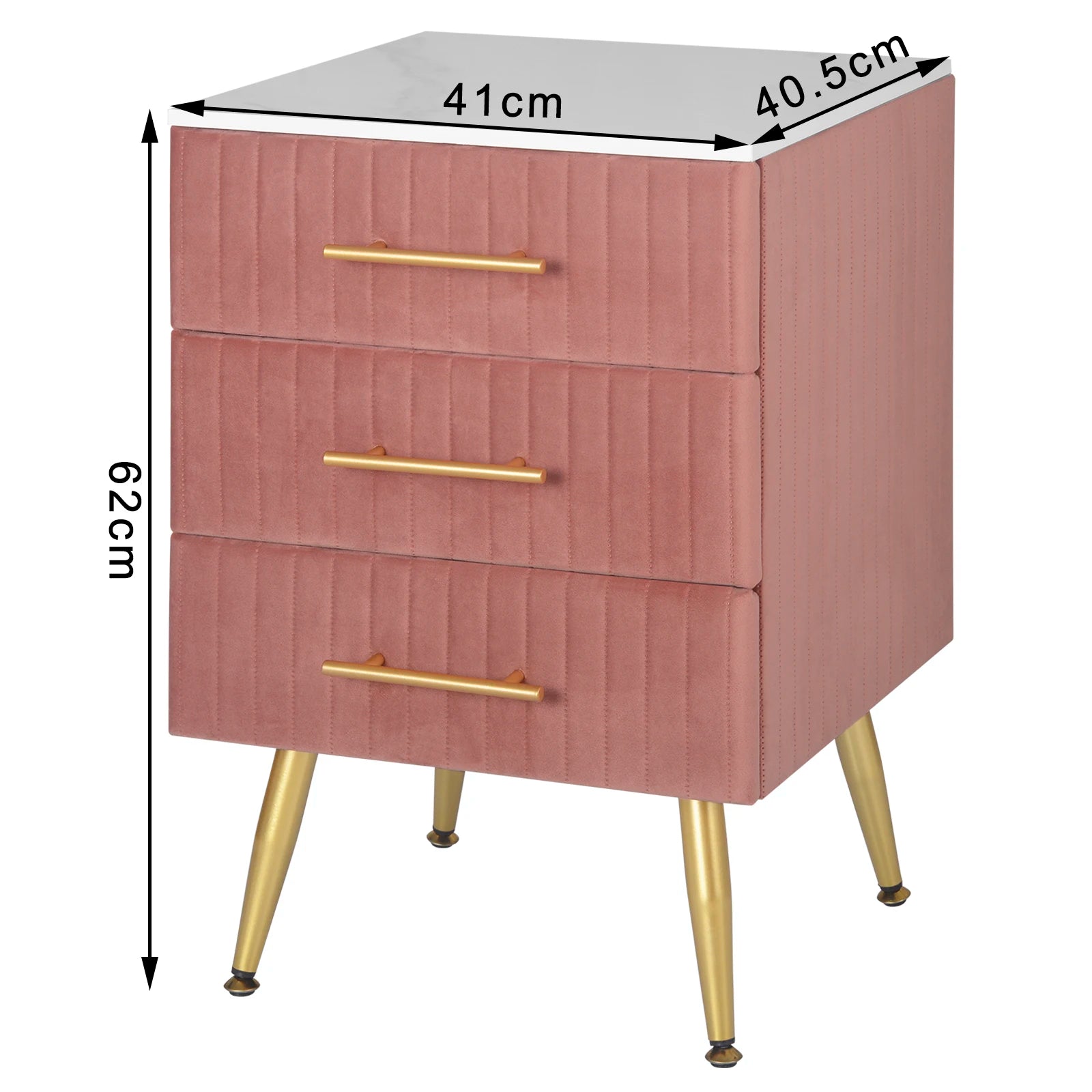 WOLTU Bedside Cabinet Nightstand with 3 Drawers Chest of Drawers Sideboard Storage Coffee Table for Bedroom Home