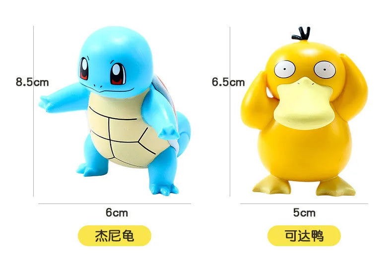 Pokemon Anime Action Figures Pikachu Toys Model Charmander Psyduck Squirtle Jigglypuff Bulbasaur Kawaii Collect Dolls Kids Gift