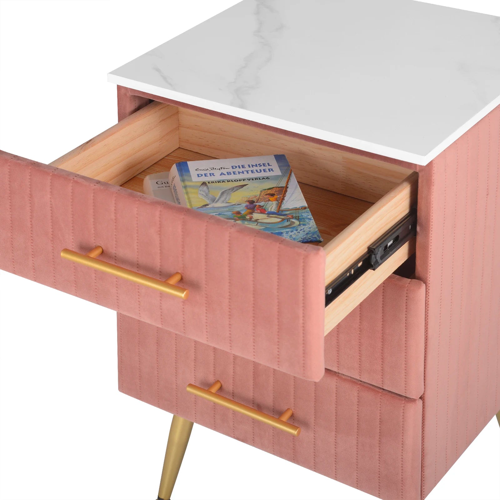 WOLTU Bedside Cabinet Nightstand with 3 Drawers Chest of Drawers Sideboard Storage Coffee Table for Bedroom Home