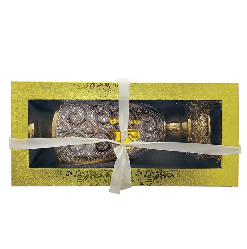 Ambrose Gold Plated Crystal Embellished Ceramic Vase (9 In. x 8 In. x