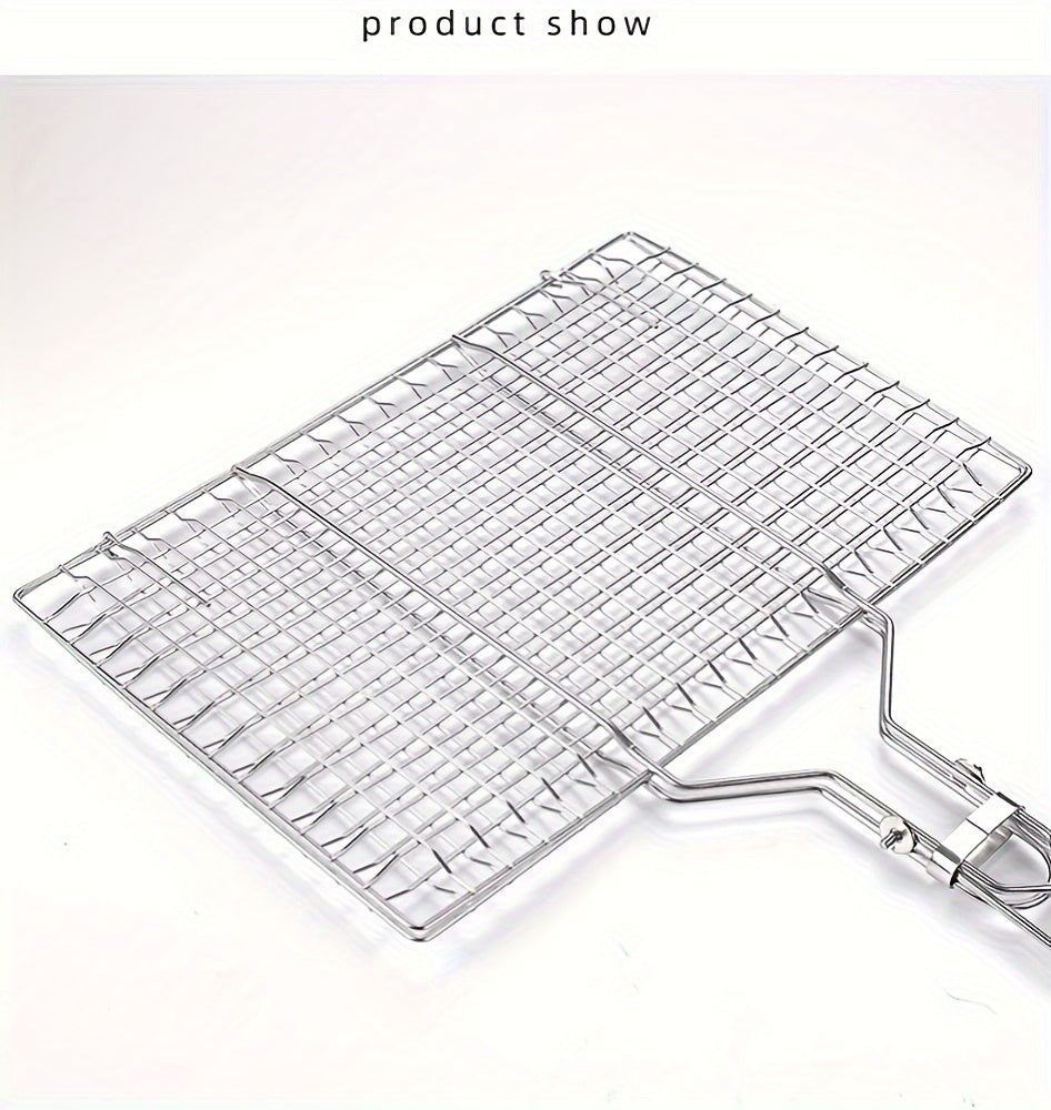 Large Capacity Stainless Steel Rustproof Nonstick BBQ Grilling Basket With Handle