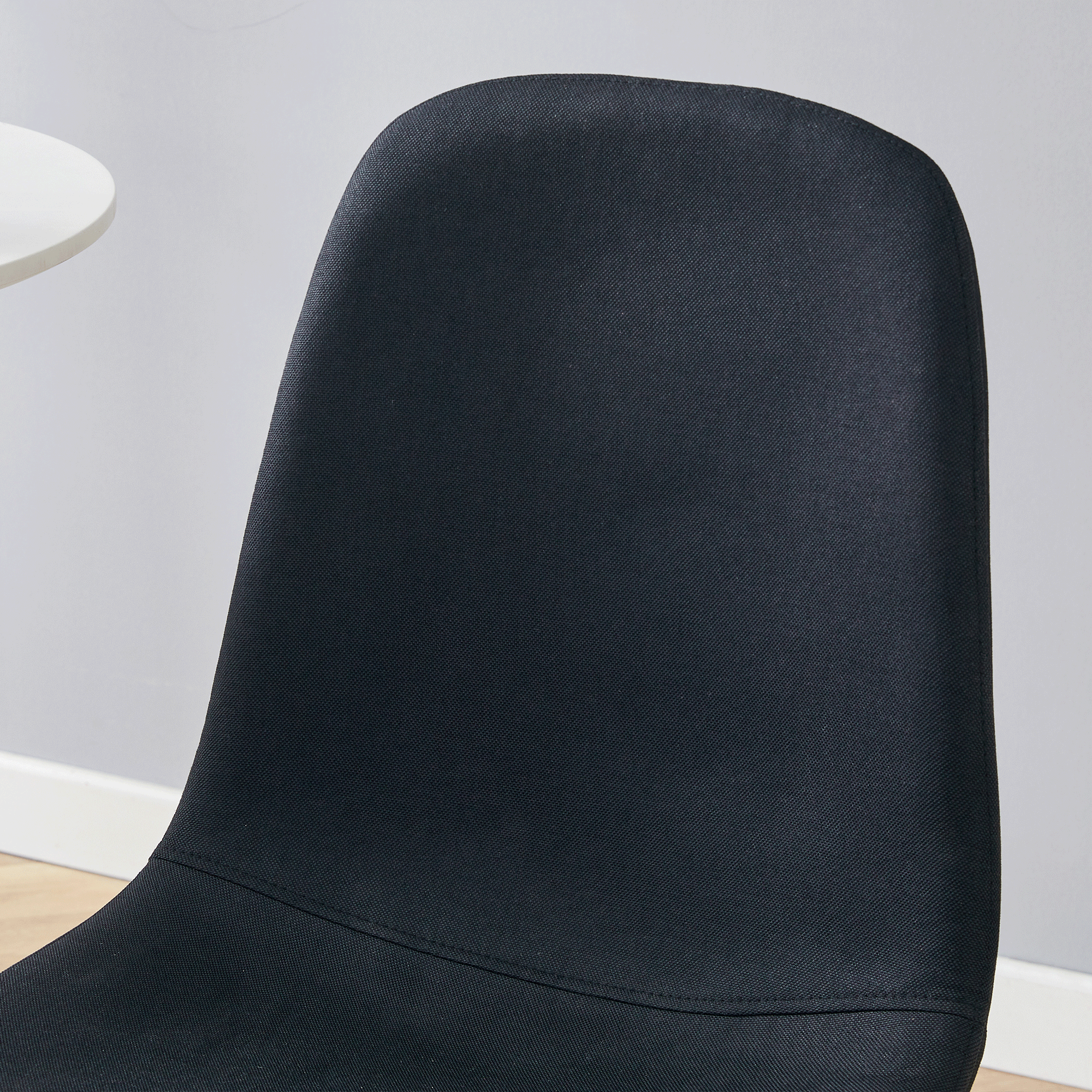 Luxury Simple Chair - Set of 4 BLACK Linen-Cotton Material High