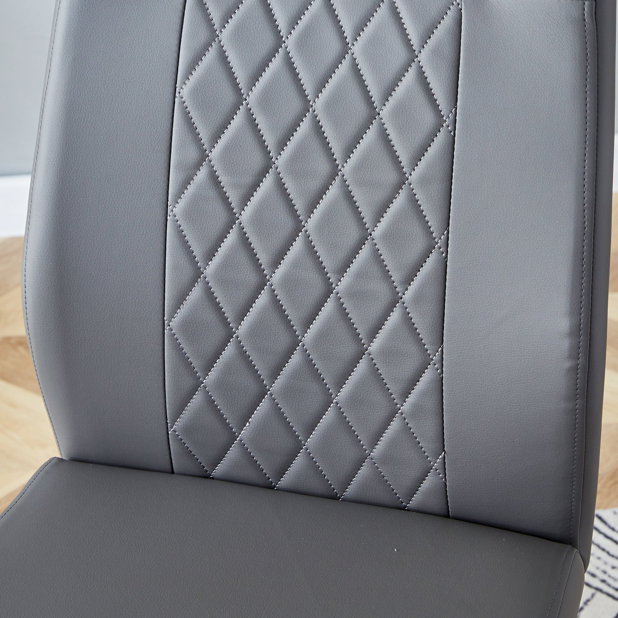 Modern Dining Chairs with Faux Leather Padded Seat Dining Living Room