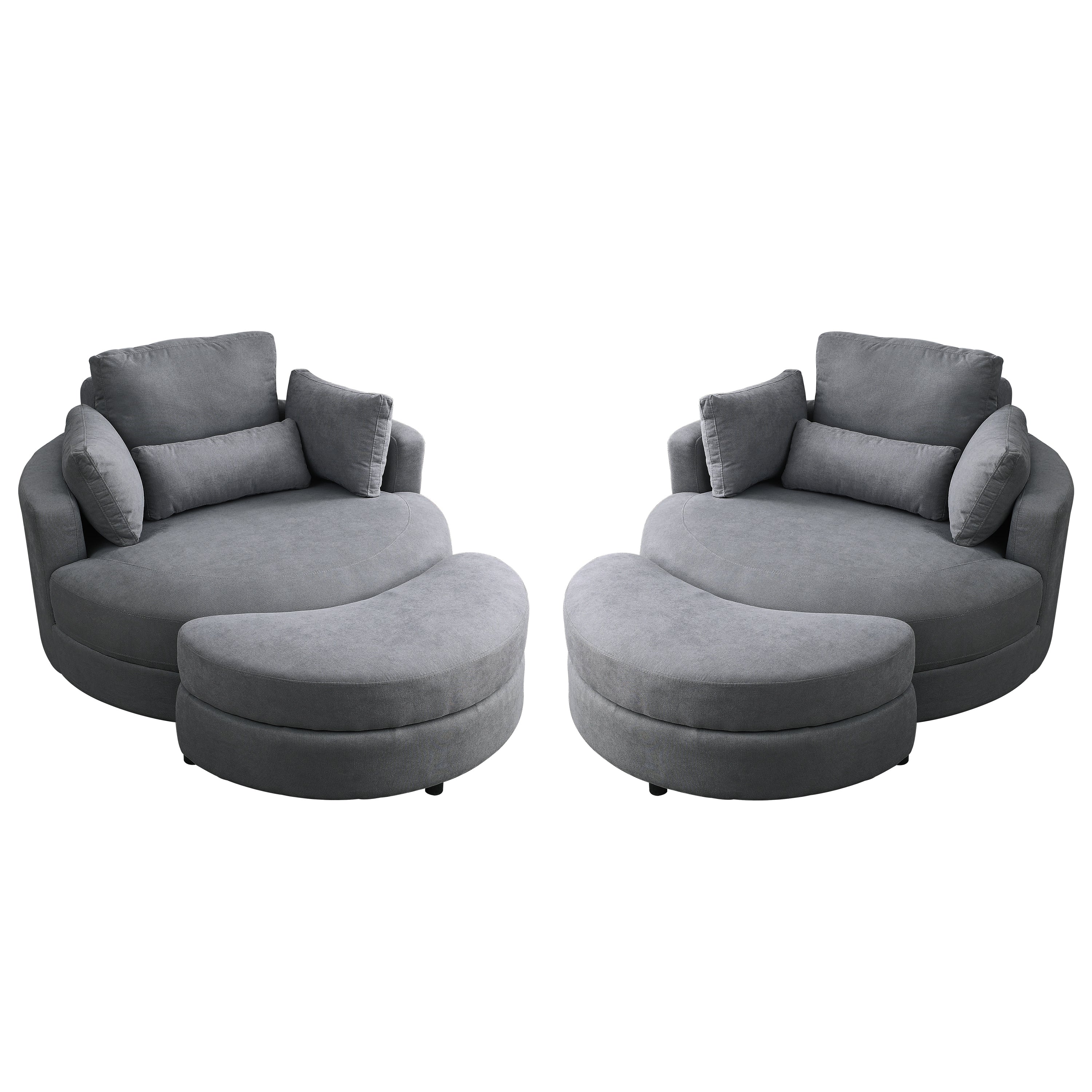 Swivel Accent Barrel Modern Dark Grey Sofa Lounge Club Big Round Chair